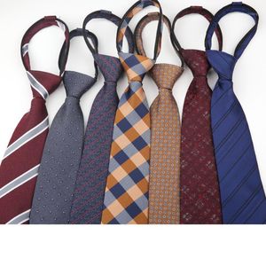 Wholesale red neck ties resale online - Neck Ties Lazy Zipper Neckties For Men Suit Business Tie Black Red Necktie Neckwear Party Gravata Polyester Bridegroom Tie1