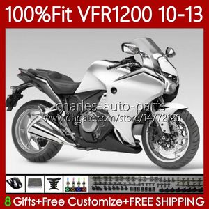 Injeção de Bodys para Honda Crosstourer VFR1200F VFR 1200 rr branco preto CC 2010 2011 2013 76NO.90 vfr1200rr vfr-1200 10-13 vfr1200x vfr1200 F x 10 11 12 13