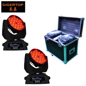 Road Case 2in1 Packing 108 x 3W Led Moving Head Wash Light 12 DMX Mode Smooth RGBW Color Liner Dimmer for Theater Club Use 90-240V