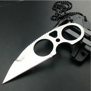 Coltello da sopravvivenza per collana di alta qualità 58-60HRC 9CR18MOV Lama in acciaio satinato Coltelli tattici da caccia all'aperto Campeggio Strumenti EDC all'aperto