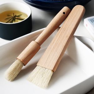 주방 과자 베이킹 브러시 바베큐 오일 브러시 주방 요리 브러시 나무 라운드 핸들 Bristle BBQ 도구 Bakeware