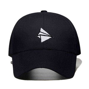 Kağıt Uçak Nakış Beyzbol Şapkası Erkek Kadın Yaz Ayarlanabilir Pamuk Güzel Baba Şapka Hip-Hop Snapback Kap Şapkalar Kemik Garros AA220304