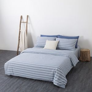 Washed Cotton Cool Bedding Set Knitting Home Textile Solid Color Comforter Cover Flat / Fitted Sheet King Queen Twin Full Size 201113