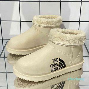 Heren winterregenlaarzen Gevoerde katoenen sneeuwlaarzen Waterdichte antislip waterwerk rubberen schoenen Y0105
