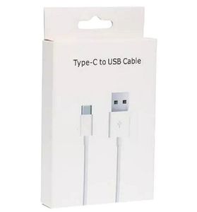 Ny OEM-typ-C USB-kabel med detaljhandelspaket Förpackningslåda för Samsung Galaxy S8 S9 S10 LG Snabb Laddningstyp C Höghastighet Laddarkabel