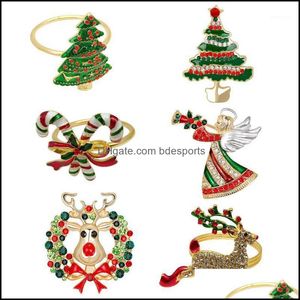 Napkin Rings Table Decoration & Accessories Kitchen, Dining Bar Home Garden 6Pcs Christmas Buckle Metal Towel T5Eb Drop Delivery 2021 Xvism