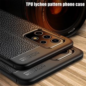 Litchi Grain Pattern Soft TPU Silicone Shockproof Cases For Samsung Galaxy A72 A52 A32 A42 A12 A71 S21 Ultra S20 Plus Back Cover