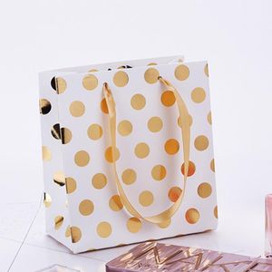 Gift Wrap 12pcs Bag Birthday With Handles Wedding Celebration Pouch Portable Paper Present Decoration Polka Dot Tote Party Favor1