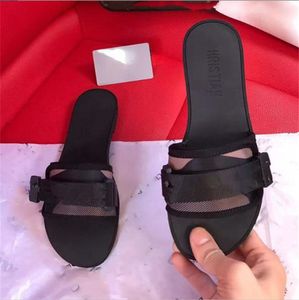 Najwyższej Jakości Kobiety Dark Blue Sandals Kapcie Letnie Girls Girls Beach Evolution Slides Flip Flops Mokasyny Nylon Pasek Haftowane Scuffs Size