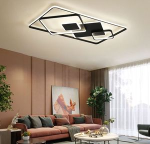 검은 색 현대 LED 천장 조명 조명기 실내 장식 천장 램프 로비 거실 침실 식당 식당 주방