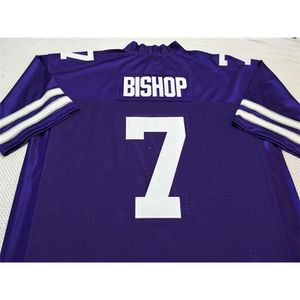 Rzadkie Kansas State Wildcats Michael Bishop #7 Real Full Hafdery Jersey Rozmiar S-4xl lub niestandardowe dowolne nazwisko lub koszulkę