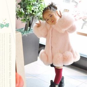패션 여자 가짜 모피 재킷 따뜻한 아이들 겨울 자켓 어린이 탑스 패치 모피 재킷 소녀 lj201126