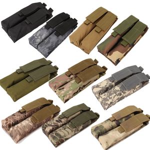Outdoor Tactical MOLLE Double Magazine Pouch Bag Camouflage Pack Mag Holder Cartridge Clip Pouch Pistol NO11-542