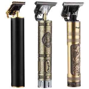 USB -uppladdningsbar kraftfull Clipper Beard Electric Frisör Razor Barbershop Cordless nära 0mm T -huvud Män frisyrverktyg 220216