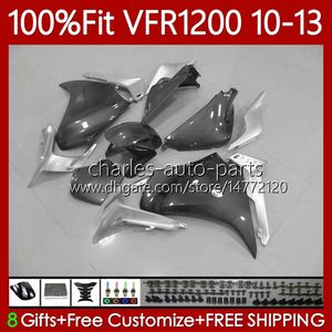 OEM Body for Honda Crostourer VFR1200F VFR 1200 RR CC F 10-13 76NO.9 VFR1200X VFR-1200 VFR1200 10 11 12 13 VFR1200RR 2010 2011 2012 2013 Injektionsfajning Glänsande grå