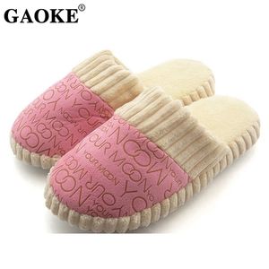 Autunno inverno caldo antiscivolo pantofola uomo donna cotone imbottito pantofole suola in gomma da cucire coperta morbida peluche scarpe Y201026 GAI GAI GAI