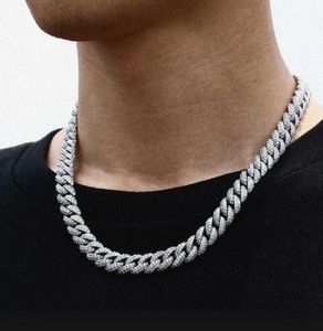 Projektant Luksusowe Naszyjniki Bransoletka 18 cali 10mm 925 Srebrny i złoty Hip Hop Cuban Link Chain Miami Naszyjnik Biżuteria Męskie