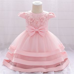 Bebê menina vestido recém-nascido menina 1 ano aniversário casamento princesa vestido flor menina vestido de bola tutu vestido roupas lj201221