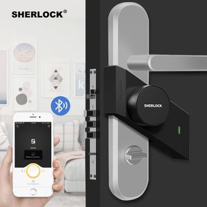 Sherlock S2 Fingeravtryck + Lösenord Elektronisk dörrlås Hem Keyless Electric Smart Lock Bluetooth Wireless App Phone Control Y200407