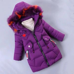 Cappotti invernali per bambina Cappotti per bambini Abbigliamento caldo per esterni Cappotto spesso Antivento Parka invernale per bambini Collo di pelliccia colorato Capispalla LJ201125