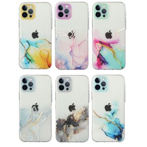 Ultra Fino colorido macio Clear TPU Cemera Proteção Capas telefônicas para iPhone 13 12 Pro Max mini XR XS x 8 7 mais Samsung S21 Ultra S21FE A12 A22 A32 A52 A72 A82 A02 A03S