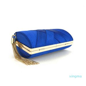 Мода дизайн металлические кисточки женские сцепления сумка вязание узор вечерняя сумка цепь сумка классическая маленькая свадебная кошелек