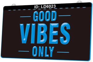 LD6023 Only Good Vibes 3D Engraving LED Light Sign Wholesale Retail