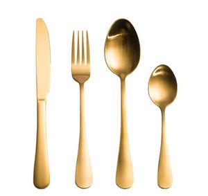 high-grade gold cutlery flatware set spoon fork knife teaspoon stainless dinnerware sets kitchen tableware set