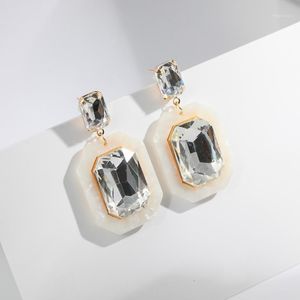 Dangle & Chandelier Design Acetate Big Geometric Polygon Drop Earrings For Women White Acrylic Resin Female 2022 Brincos