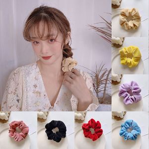 Fascia per capelli Scrunchie in velluto color caramella per donne Ragazze Elastici per capelli Elastici Accessori per capelli Cravatta per capelli Porta coda di cavallo