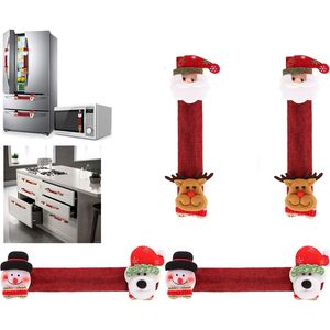 Kitchen Appliance Door Handle Covers Protector For Fridge Microwave Oven Dishwasher Santa Snowman Reindeer Christmas Decorations JK2011XB