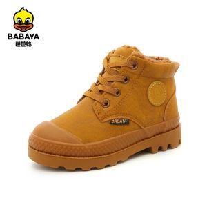 Babaya Boys Cotton-Padded Shoes Winter Plus Velvet Thickening Children Boots Warm Martens Boots for Girls Winter Shoes Kids 201113