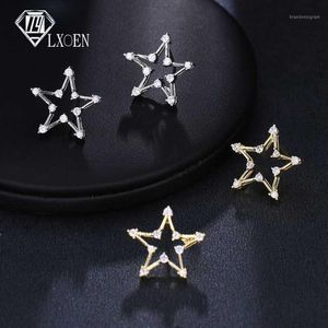 Stud LXOEN Crystal Trendy Star Women Earrings With Hallow Zirconia Party Wedding Jewelry Accessories Gifts1