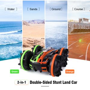 JJRC 1:20 2. 2-in-1 Double Sided Amphibious 360 Degree Rotation RC Vehicle RC Car Remote Control Car RC Stunt Car Models LJ200919