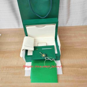 Hot Selling Top Quality Klockor Boxar Högkvalitativ Green Watch Original Box Papers Card Big Certificate Handväska 0.8kg för 126610 126710 124300 Armbandsur