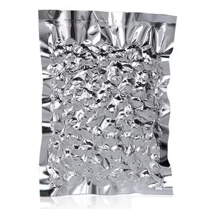 2022 Novo 200 Pçs / lote Glossy Silver Aberto Top Alumínio Folha de Alumínio Saco de Vácuo Resealable Selt Seling Powder Cosmetics Jams Embalagem B