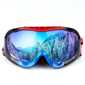 Óculos de esqui de estrutura cheia no atacado duplo anti-capa grande homens adultos esféricos, homens de esqui de esqui equipados com miopia