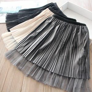 3Color Girls Skirts lace Pleated kids skirts fashion long girls skirt Autumn winter new 2020 girls clothes kids clothing wholesale