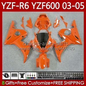 Yamaha R6 Verkleidung Orange großhandel-Motorradkörper für Yamaha YZF600 YZF R CC YZF R6 Cowling NO Light Orange YZF R6 cc YZF Körper YZFR6 OEM Verkleidungsset