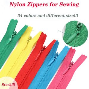 Zíperes de nylon para costurar 100 pcs misturado bobinas de nylon zíperes coloridos zíperes de costura para alfaiate de costura artesanato 33 cores sortidas