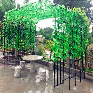 Simulação Flores Decorativas Videiras Verdes Artificial Grande Uva De Folhas Rattan Para Festa Casamento Festival de Natal Parede Jardim Decor 24 Pcs