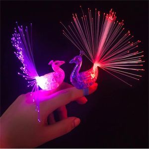 Wholesale light up novelty toys for sale - Group buy Cartoon Funny Peacock Finger Lamp Toys Children Baby Kids Light up Toys Novelty Toys Light Random Color