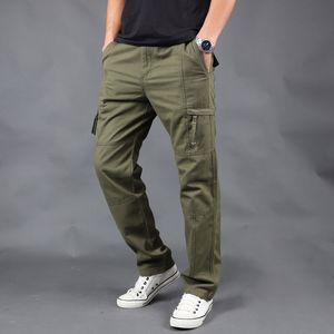 Pantaloni cargo da uomo primavera autunno Pantaloni casual larghi in cotone Pantaloni da combattimento tattici maschili con cerniera