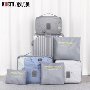 BUBM Six Sets Pacote Cubes Bag Saco de Viagem Totes de Viagens Roupas de Bagagem Recebendo Organizador de Saco para Homens Mulheres T200710