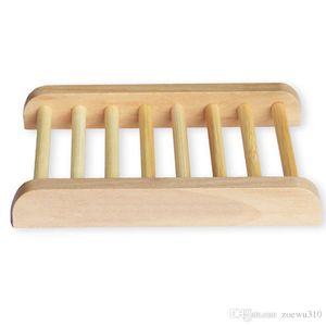 Wholesale Natural Bamboo Home Use Wooden Storage Holder Soap Dishes Wooden Craft Bathroom Soap Tray Soap Rack Box Container WDH0179