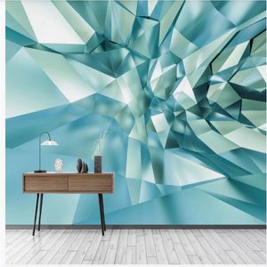 3D cristal sólido fresco geométrica papéis de parede do fundo da parede de TV moderno papel de parede para sala de estar