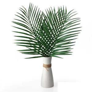Foglie di palma tropicali artificiali Piante finte Finta grande foglia di palma Verde verde per la disposizione dei fiori Casa di nozze