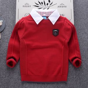 AD 턴 다운 칼라 공식 소년 스웨터 겨울 두꺼운 키즈 니트웨어 코트 어린이 재킷 가을 봄 착용 201128