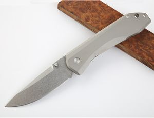 8.3 Inch Ball Bearing Pocket Folding Blade Knife S35VN Stone Wash Drop Point Blades TC4 Titanium Alloy Handle EDC Pocket Knives