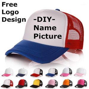 Ballkappen zum Neupreis! Freies Custom Design Persönlichkeit DIY Trucker Hut Baseball Kappe Männer Frauen Blank Mesh Einstellbar Erwachsene Gorras1